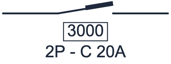 Symbool Automaat 2-polig in een eendraadschema