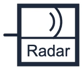 Symbool Bewegingsdetector radar in een eendraadschema