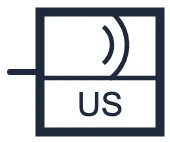 Symbool Bewegingsdetector ultrasoon in een eendraadschema