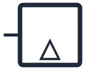Symbool CV-ketel op gas (atmosferisch) in een eendraadschema