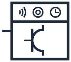 Symbool Domotica stopcontact sturing in een eendraadschema