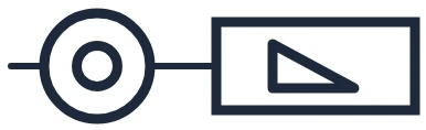 Symbool Drukknop met dimmer in een eendraadschema