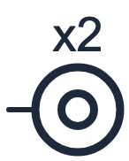 Symbool Dubbele drukknop in een eendraadschema