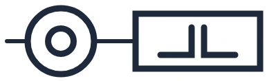Symbool Drukknop met impulsschakelaar in een eendraadschema