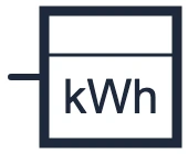 Symbool kWh-teller in een eendraadschema