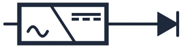 Symbool LED met omvormer (driver) in een eendraadschema