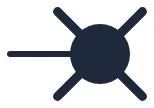 Symbool Centrale noodverlichting in een eendraadschema