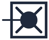 Symbool Decentrale noodverlichting in een eendraadschema