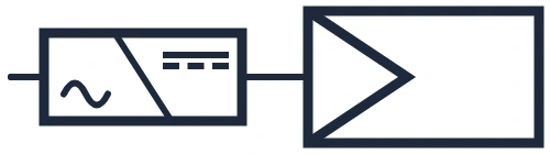 Symbool Omvormer met zonnepaneel in een eendraadschema