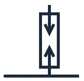 Symbool Overspanningsbeveiliging in een eendraadschema
