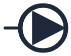 Symbool Pomp in een eendraadschema