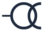 Symbool Stopcontact met ingebouwde transformator in een eendraadschema