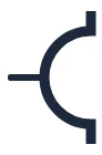 Symbool Stopcontact zonder aarding in een eendraadschema