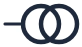 Symbool Transformator in een eendraadschema