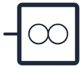 Symbool Ventilator in een eendraadschema