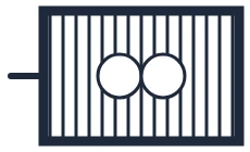 Symbool Verwarming met ventilator in een eendraadschema