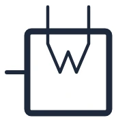 Symbool Warmtewisselaar in een eendraadschema