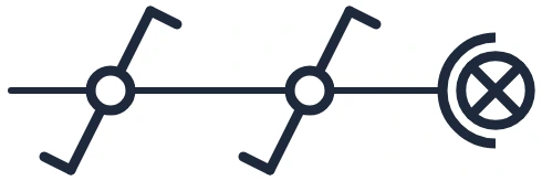 Symbool Wisselschakeling met spot in een eendraadschema